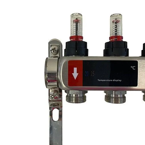 Группа коллекторная с расходомерами 9 отводов 1&quot;в/в x ¾&quot;ек WAAG WG.589.0609