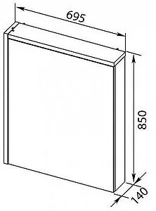Шкаф-зеркало Aquanet Фостер 70 R эвкалипт мистери 00202061 Шкаф-зеркало Aquanet Фостер 70 R эвкалипт мистери 00202061, 2