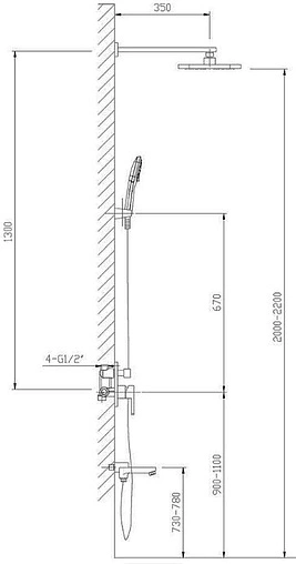 Душевая система со смесителем для ванны Timo Selene хром SX-3069/00SM (1013)