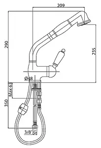 Смеситель для кухни с выдвижным изливом Cezares Elite хром ELITE-LLDM-01-Bi, 2