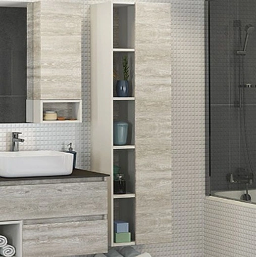 Шкаф-пенал подвесной Comforty Прага 45 дуб белый/белый 00004136272CF