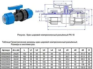 Кран шаровый с американкой для пнд трубы 32мм x 32мм ТПК-Аква 555220032 Кран шаровый с американкой для пнд трубы 32мм x 32мм ТПК-Аква 555220032, 2