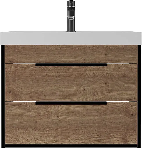 Тумба-умывальник подвесной Домино Alfa 70 дуб галифакс табак DA6104T+4670142930037