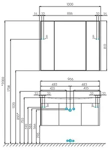 Шкаф-зеркало Aquaton Беверли 100 белый 1A237202BV010, 3