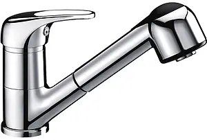 Смеситель для кухни с выдвижным изливом Wasserkraft Oder хром 6365, 1