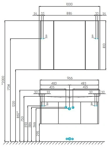 Шкаф-зеркало Aquaton Беверли 100 белый 1A237202BV010