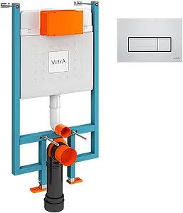 Инсталляция для подвесного унитаза Set 3 в 1 VitrA Core 800-1875 с кнопкой хром глянцевый Инсталляция для подвесного унитаза Set 3 в 1 VitrA Core 800-1875 с кнопкой хром глянцевый, 1