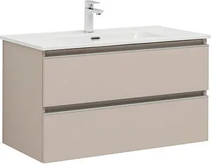 Тумба-умывальник подвесная Aquanet Вега 90 бежевый 00329586+00323883 Тумба-умывальник подвесная Aquanet Вега 90 бежевый 00329586+00323883, 1