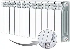 Радиатор биметаллический 11 секций нижнее левое подключение Rifar Base Ventil 350 RBVL35011