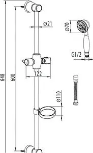 Душевая стойка Am.Pm Elegance хром F0167000 Душевая стойка Am.Pm Elegance хром F0167000, 2