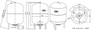Гидроаккумулятор Reflex DE 400л 10 бар 7306850, 2