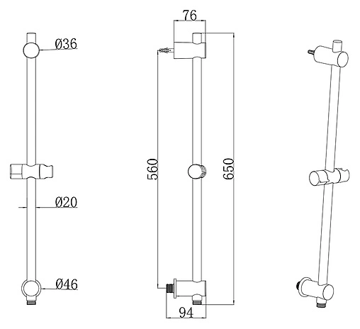 Душевая штанга Ravak 975.00 хром X07P342