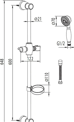 Душевая стойка Am.Pm Elegance хром F0167000