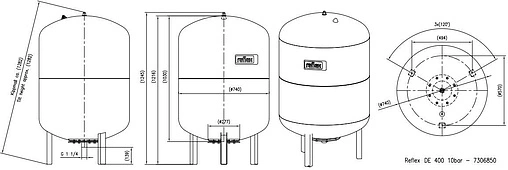 Гидроаккумулятор Reflex DE 400л 10 бар 7306850