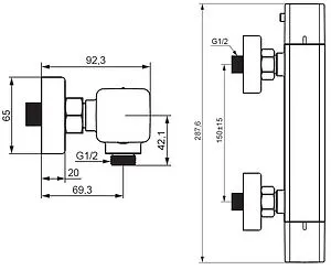Термостат для душа Damixa Gala хром 536000000, 2