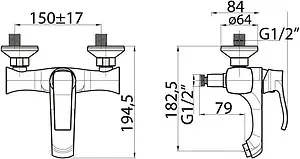 Смеситель для ванны BelBagno Trula хром TRU-VASM-CRM, 2