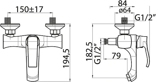 Смеситель для ванны BelBagno Trula хром TRU-VASM-CRM