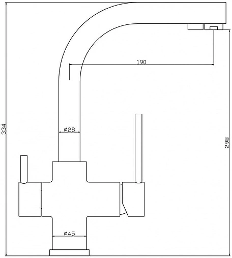 Смеситель для кухни с подключением к фильтру Swedbe Selene Plus бронза 8147М