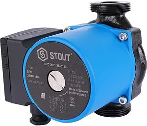 Насос циркуляционный Stout 25/40-130 SPC-0001-2540130 Насос циркуляционный Stout 25/40-130 SPC-0001-2540130, 1