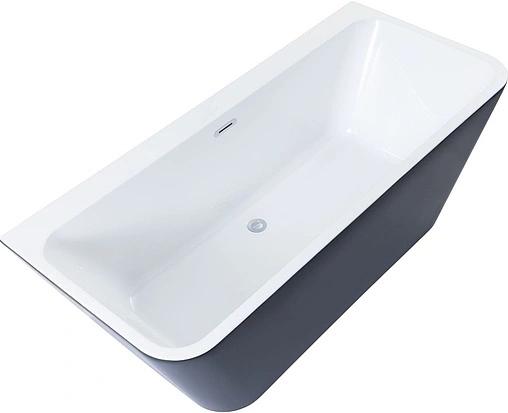 Ванна акриловая отдельностоящая Aquanet Family Perfect 170x75 Gloss Finish белый/панель Black matte 13775-GW-MB