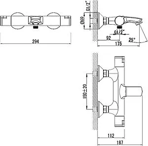 Термостат для ванны Damixa Space Zero хром 575000000, 2