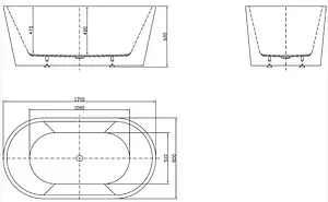 Ванна акриловая отдельностоящая BelBagno 170x80 BB202-1700-800 Ванна акриловая отдельностоящая BelBagno 170x80 BB202-1700-800, 2