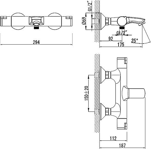 Термостат для ванны Damixa Space Zero хром 575000000 Термостат для ванны Damixa Space Zero хром 575000000
