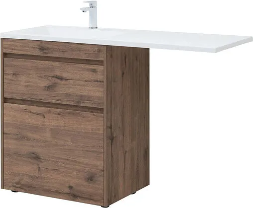 Тумба-умывальник напольная Aquanet Токио 130 L дуб веллингтон 00333652+00235501