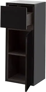 Шкаф-пенал подвесной Aquanet Милан 35 R чёрный глянец 00306376, 4