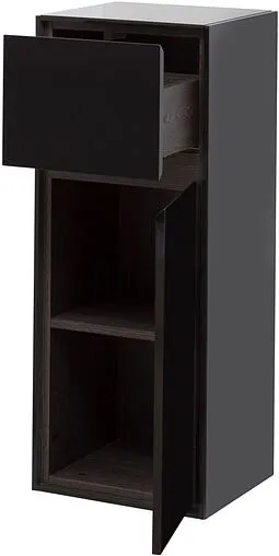 Шкаф-пенал подвесной Aquanet Милан 35 R чёрный глянец 00306376