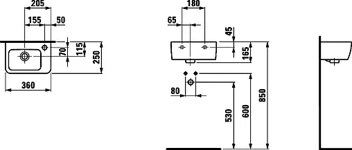 Раковина Laufen Pro 36 белый 8.1695.5.000.106.1
