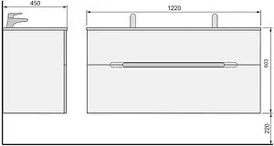 Тумба под умывальник подвесная Jorno Modul 120 белый Mоl.01.122/P/W Тумба под умывальник подвесная Jorno Modul 120 белый Mоl.01.122/P/W, 2