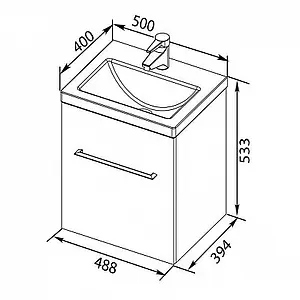 Тумба под умывальник подвесная Aquanet Порто 50 белый 00195729, 2