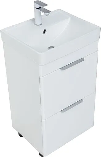 Тумба под умывальник напольная Aquanet Ирис new 50 белый глянец 00310151