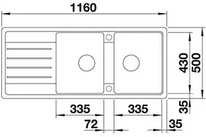 Мойка кухонная Blanco Legra 8 S 116 белый 523165 Мойка кухонная Blanco Legra 8 S 116 белый 523165, 2