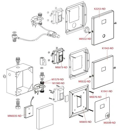 Автоматическое устройство смыва для писсуара (от сети 12V) пластик AlcaPlast нержавеющая сталь ASP4
