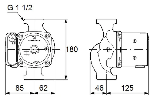 Насос циркуляционный Grundfos UPS 25-80 180 95906440