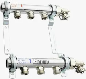 Группа коллекторная распределительная 3 отвода 1&quot;н/н x ¾&quot;ек Rehau HLV 11102041001, 1