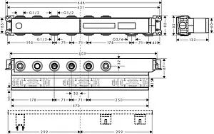 Скрытая часть термостата для 4 потребителей Hansgrohe RainSelect 15312180, 2