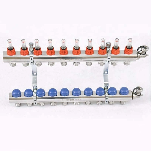Группа коллекторная с расходомерами 10 отводов 1&quot;в/в x ¾&quot;ек Uni-fitt 440E4310