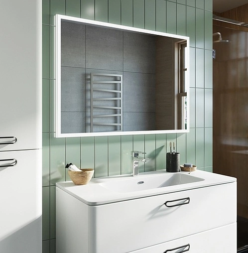 Зеркало с подсветкой IDDIS Brick 100 с подогревом белый BRI1000i98