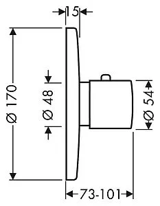 Термостат для 1 потребителя Hansgrohe Ecostat S Highflow хром 15715000, 2