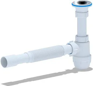 Сифон бутылочный для раковины Ани Пласт Юнг белый BM1015 Сифон бутылочный для раковины Ани Пласт Юнг белый BM1015, 1