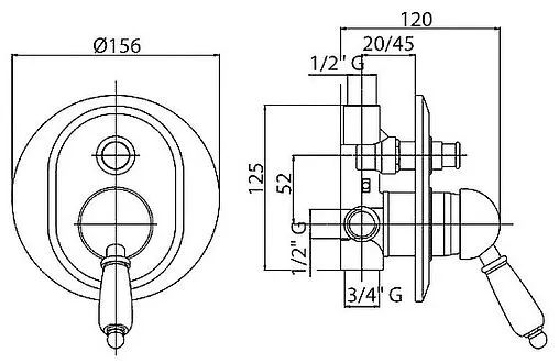 Смеситель для ванны скрытого монтажа Cezares Vintage хром VINTAGE-VDIM-01-Sw Смеситель для ванны скрытого монтажа Cezares Vintage хром VINTAGE-VDIM-01-Sw
