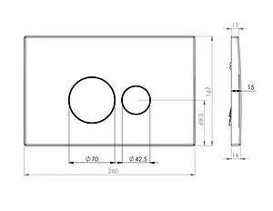 Клавиша смыва для унитаза Toni Arti Baglio TA-0084 черный матовый Клавиша смыва для унитаза Toni Arti Baglio TA-0084 черный матовый, 2