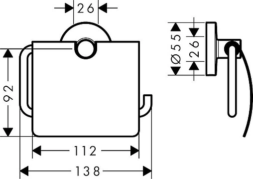 Держатель туалетной бумаги Hansgrohe Logis Universal хром 41723000