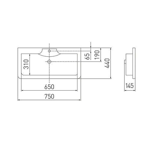 Раковина Aquaton Сиена М 75 белый 1A70613KSN010