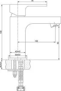 Смеситель для раковины Aquanet Cubic хром SD90443-2, 2