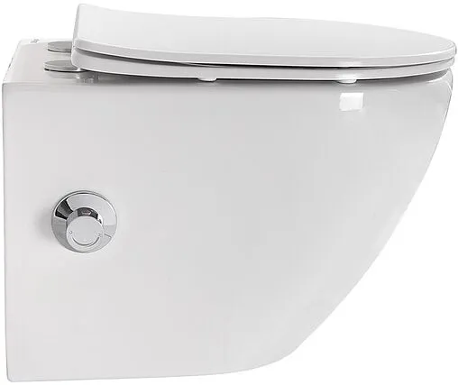 Унитаз подвесной безободковый с функцией биде и встроенным смесителем BelBagno Uno белый BB3105CHR-BS/SC