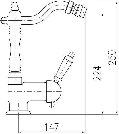 Смеситель для биде Rav Slezak Labe золото L008.5/9Z
